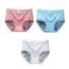 3 Pcs Lace Sexy Bikini Panties Rose Mesh Underwear High Waist Plus Size Panties for Women Pack,Pink Blue White