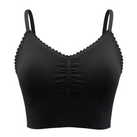 Plus Size Lace Wireless Bras For Women; Low-Impact Activity Sleep Bralette; Comfort Workout Sports Bra; Comfortable Full Coverage; Soft And Breathable (Color: Black, size: 1XL)